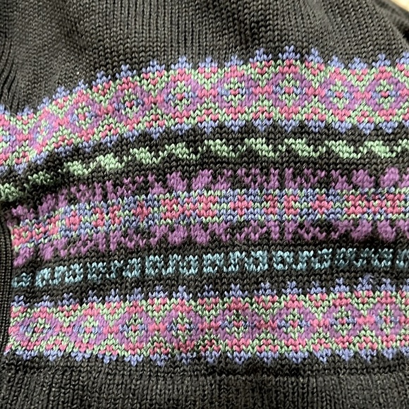LAUREN Ralph Lauren Fair Isle Cotton-Blend Cardigan Size Medium. - Picture 5 of 10